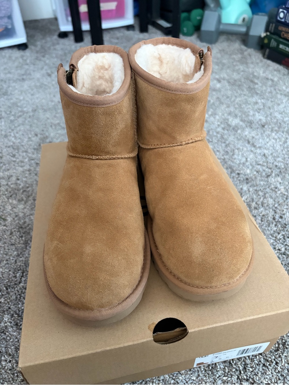 UGG Short Zip Boot in Chestnut Brown - Picture 3 of 6